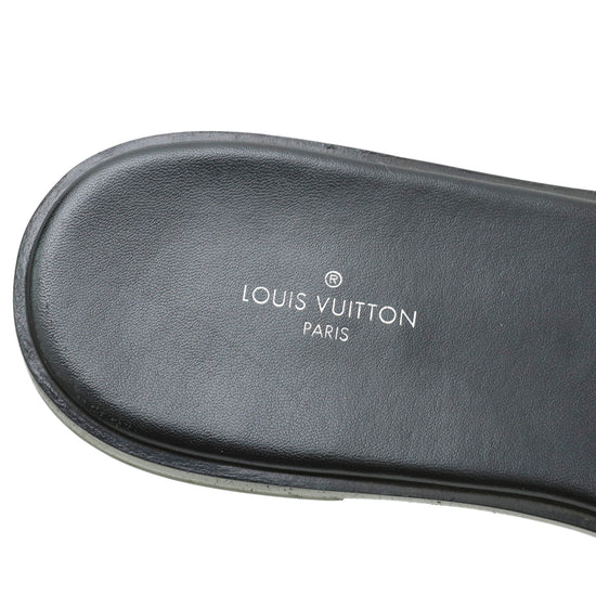 Louis Vuitton Ebene Lock It Flat Mules 38