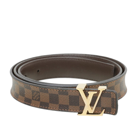 Louis Vuitton, Accessories, Louis Vuitton Mini Damier Ebene 25mm Lv  Initiales Belt 9 36