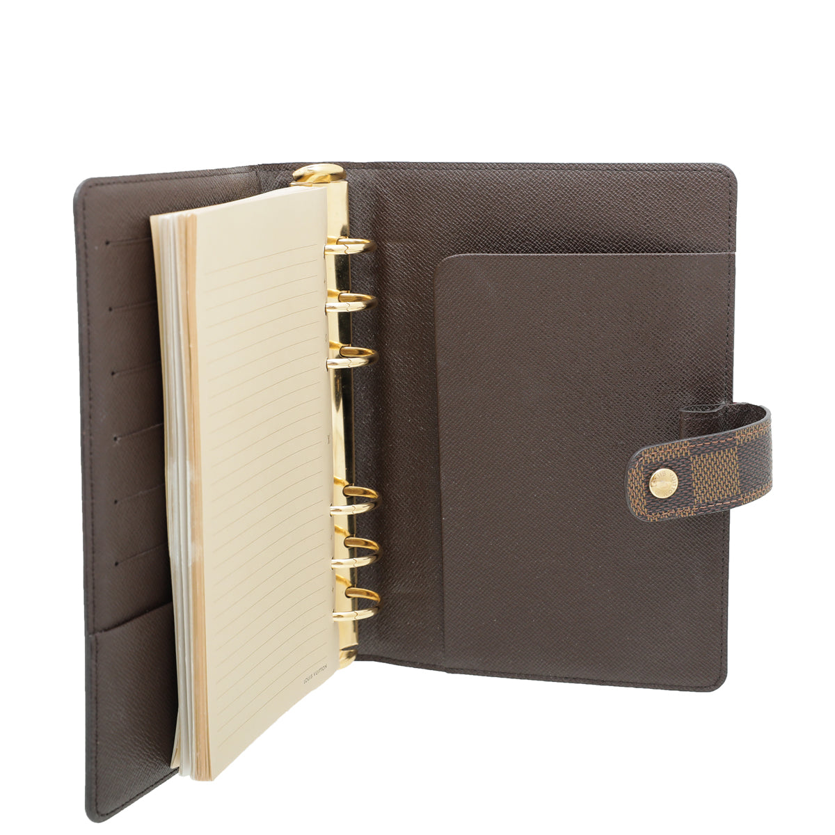 Louis Vuitton Brown Ebene Ring Agenda MM-Louis Vuitton-THE CLOSET