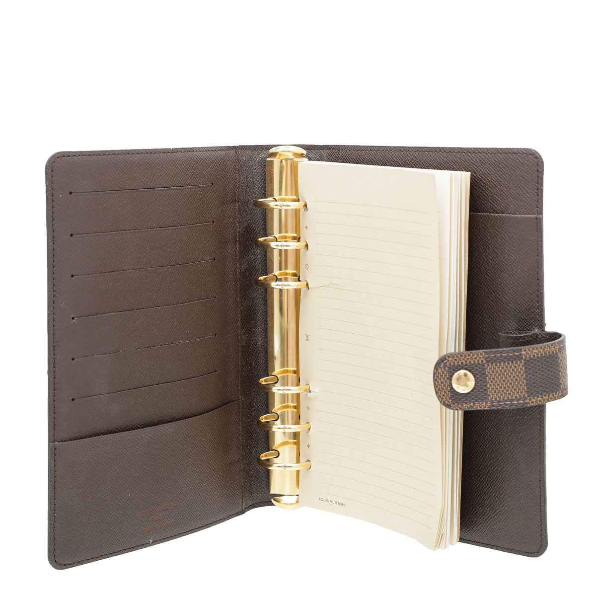 Louis Vuitton Brown Ebene Ring Agenda MM-Louis Vuitton-THE CLOSET