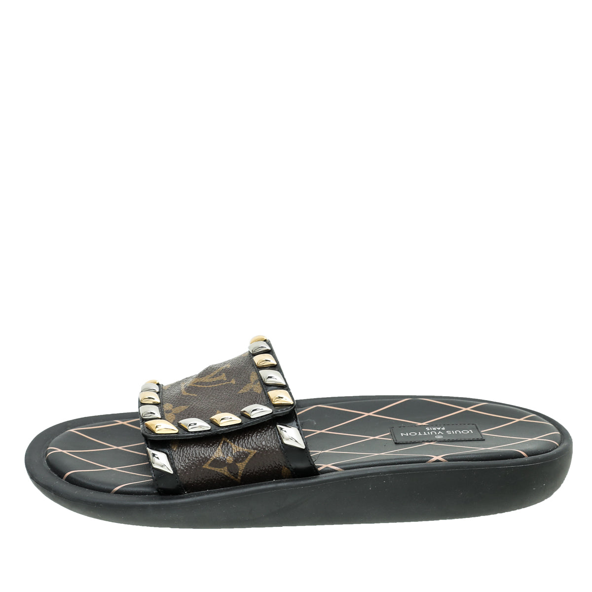 Louis Vuitton Monogram Black Eldorado Slide Mules 36-Louis Vuitton-THE CLOSET