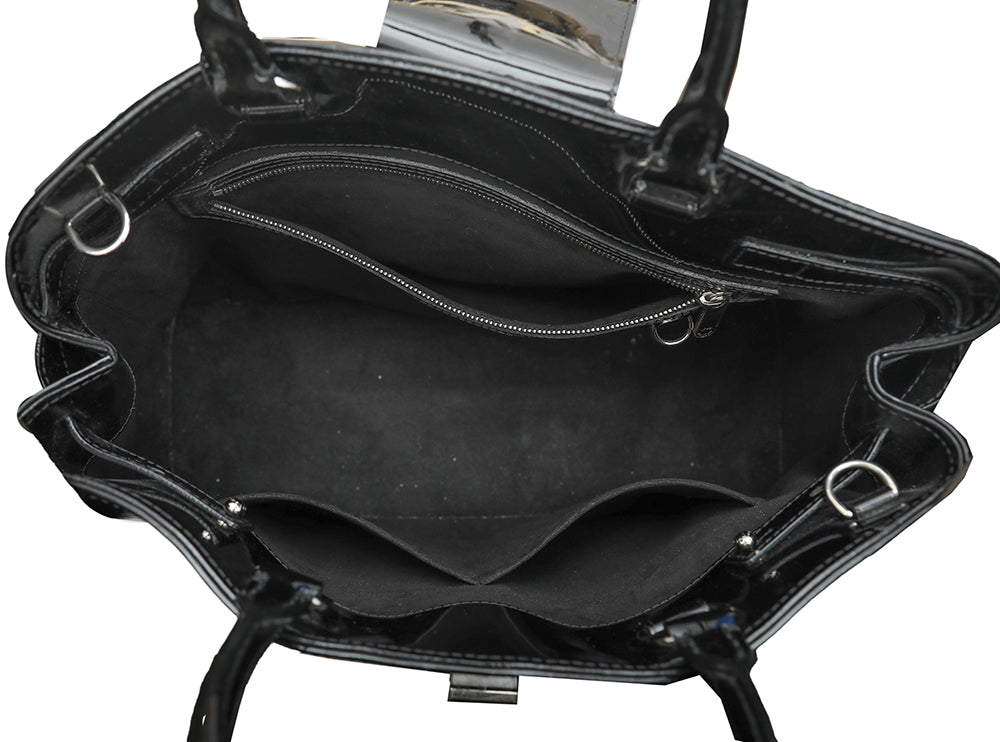 Louis Vuitton Handbag Mirabeau Gm Black Electric Epi Patent Leather Bag A689
