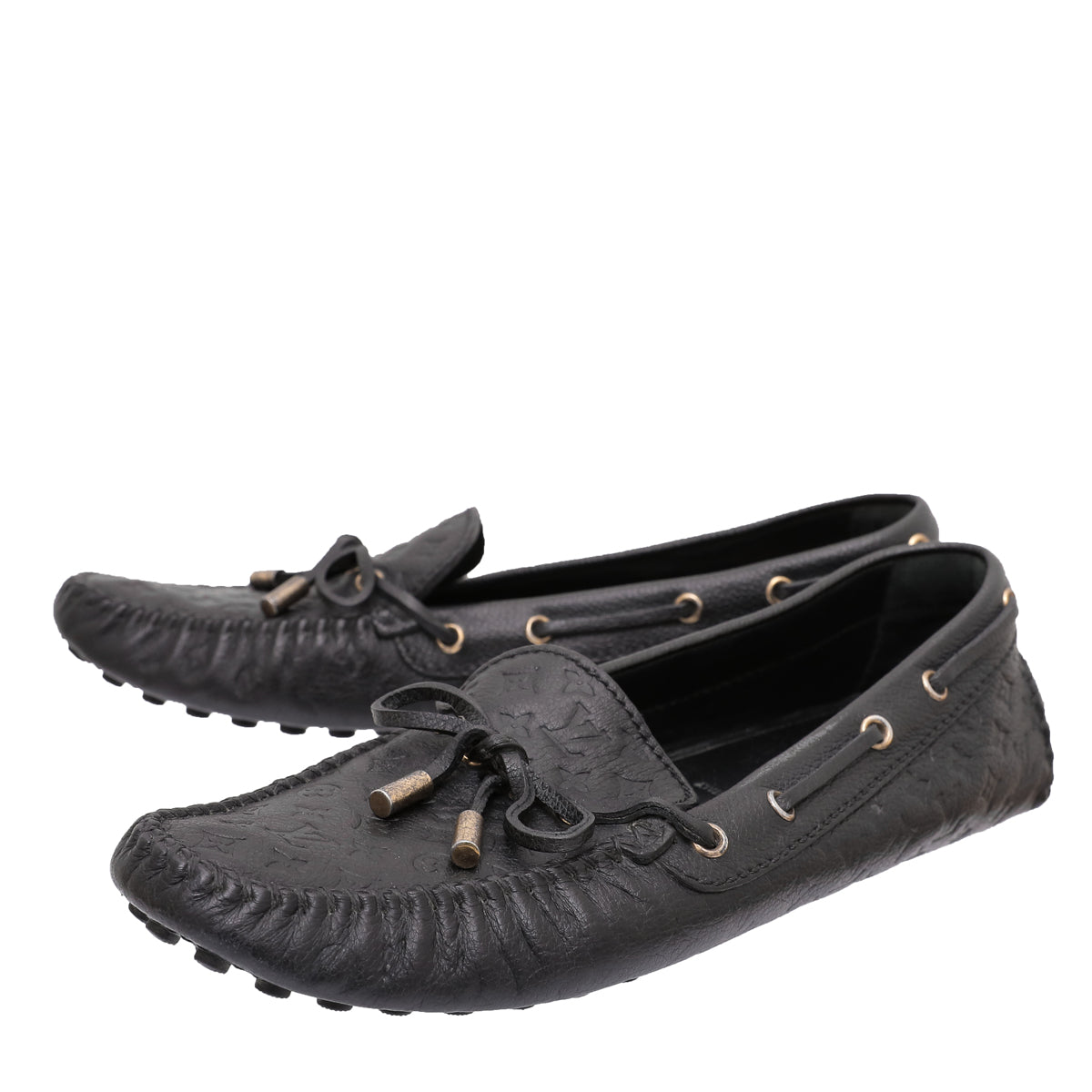 Louis Vuitton Black Empreinte Gloria Loafers - Main Image