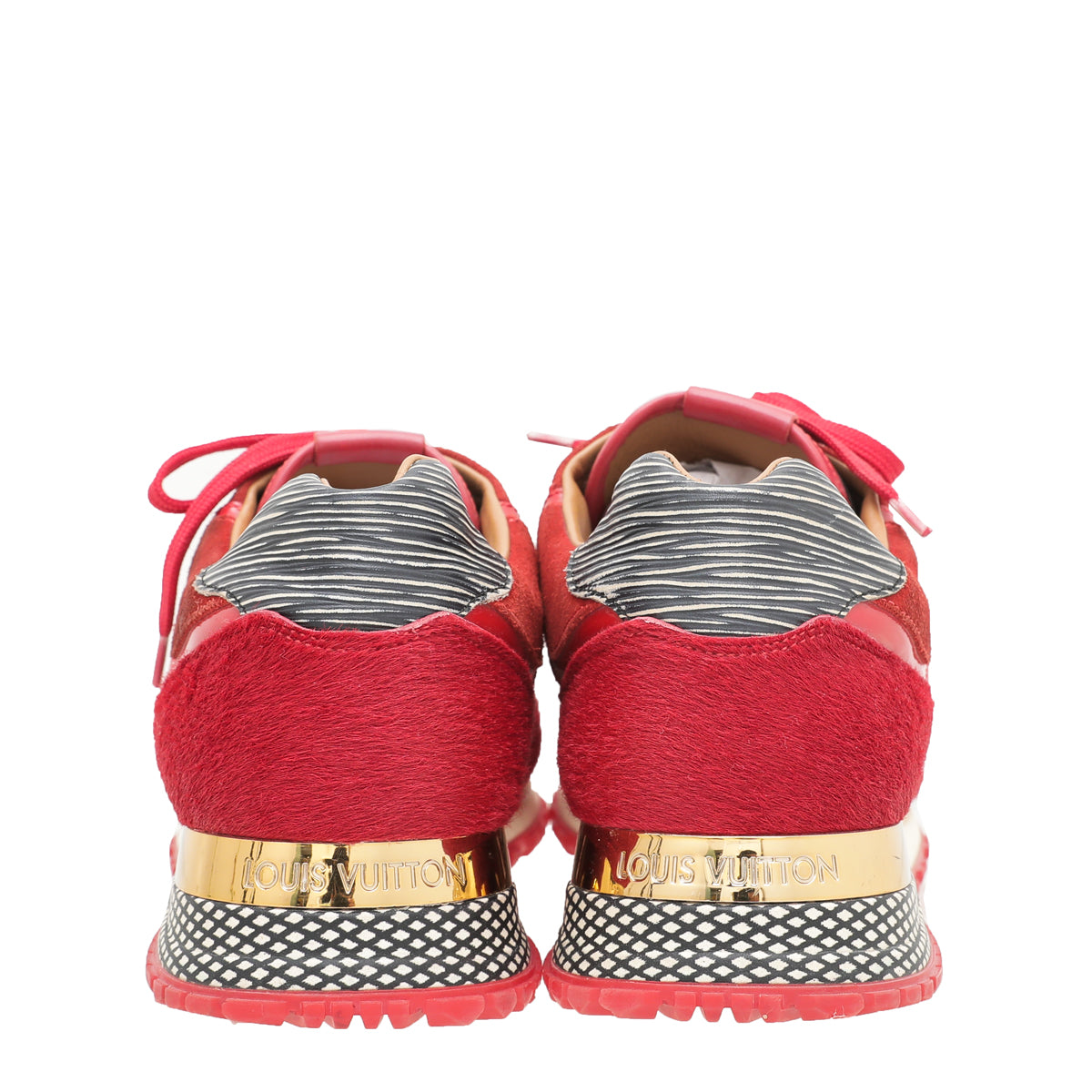 Louis Vuitton Red textile Run Away Sneaker 38.5-Louis Vuitton-THE CLOSET