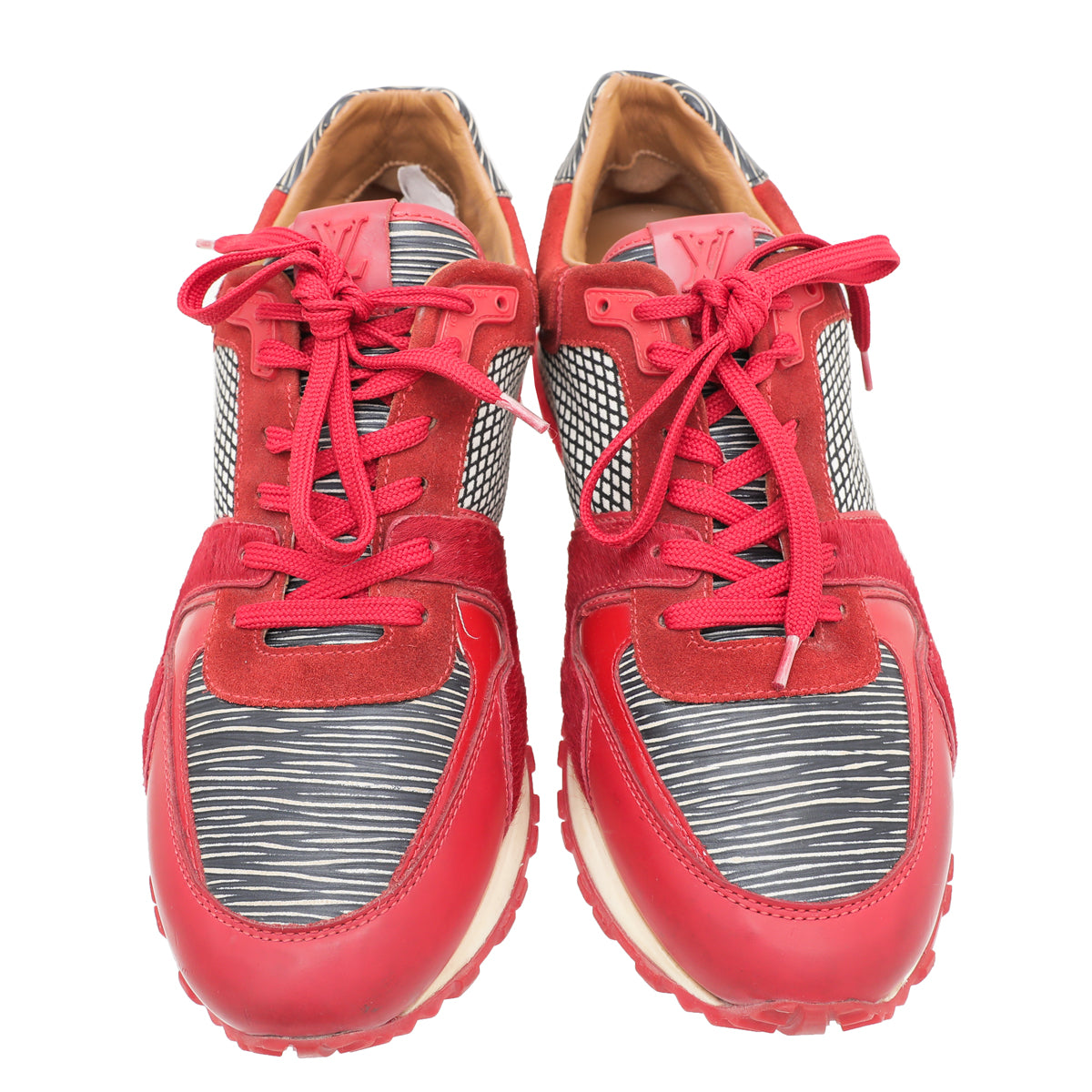 Louis Vuitton Red textile Run Away Sneaker 38.5-Louis Vuitton-THE CLOSET