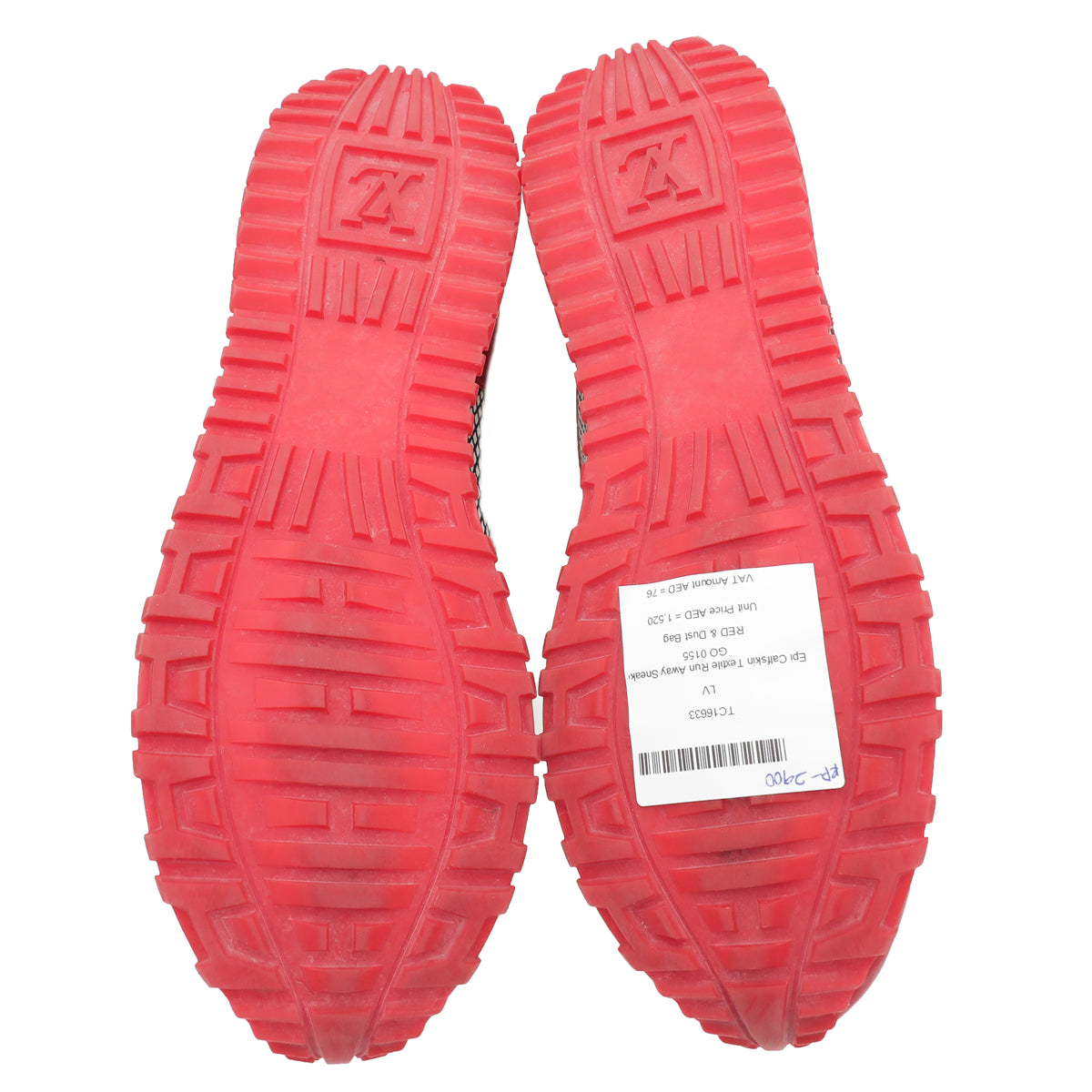 Louis Vuitton Red textile Run Away Sneaker 38.5-Louis Vuitton-THE CLOSET