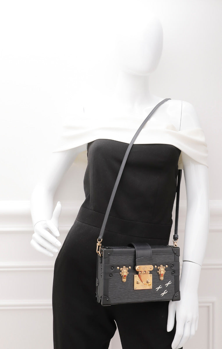 Louis Vuitton Black Petite Malle Bag W- 3 Crosses-Louis Vuitton-THE CLOSET