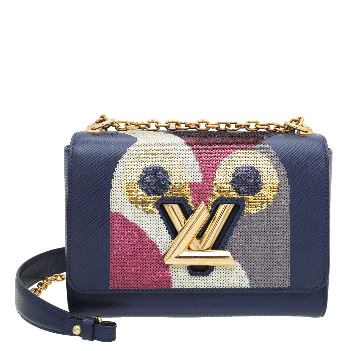 Louis Vuitton Myrtle Blue Sequin Owl Twist MM Bag-Louis Vuitton-THE CLOSET