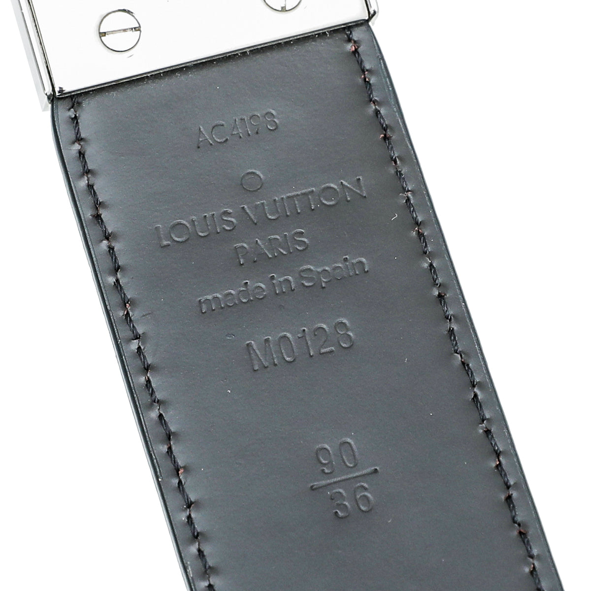 Louis Vuitton Noir Slender Belt 36