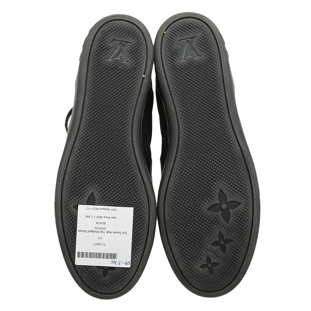 Louis Vuitton Black Suede High Top Wedge Sneakers 40.5-Louis Vuitton-THE CLOSET