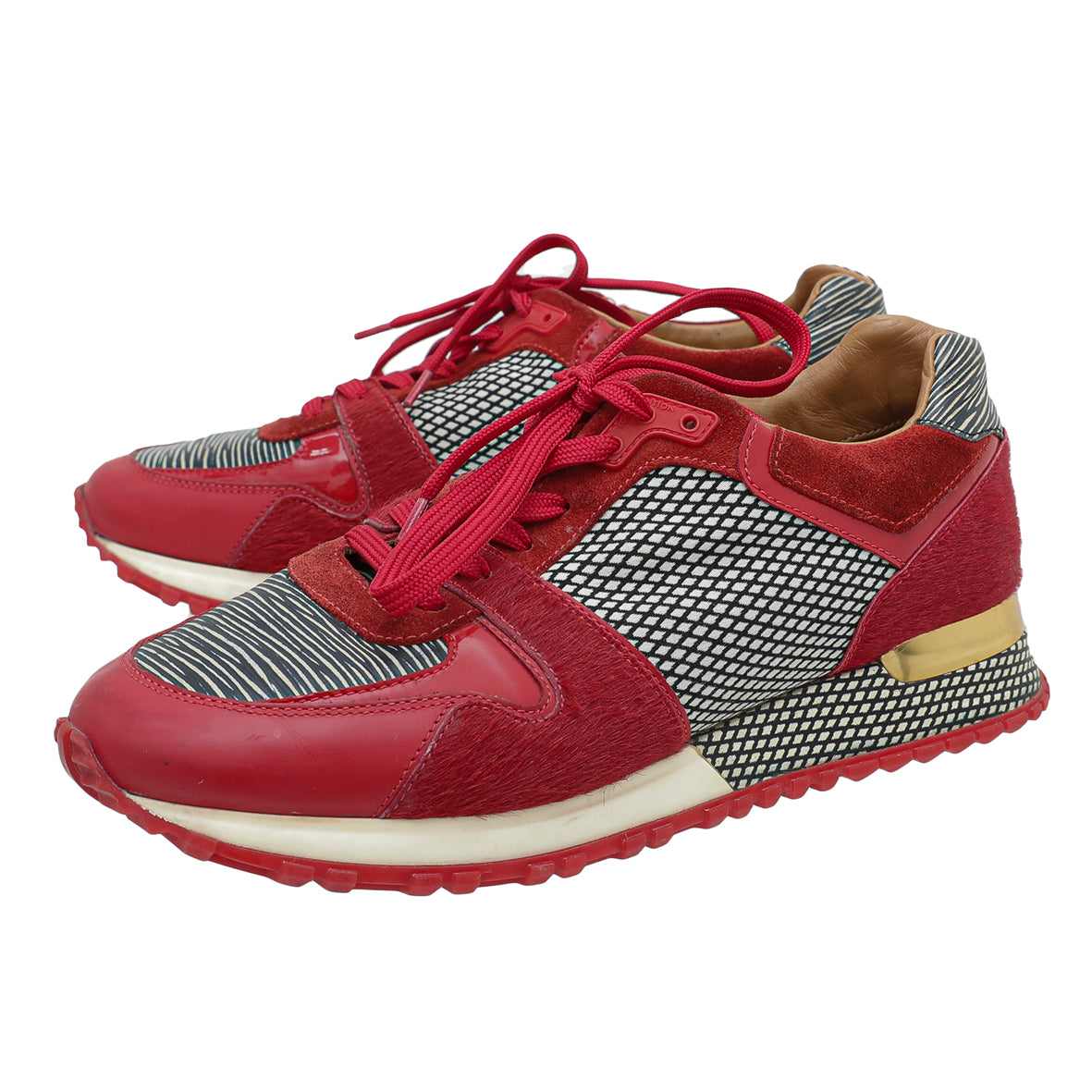 Louis Vuitton Red Run Away Sneakers 37-Louis Vuitton-THE CLOSET