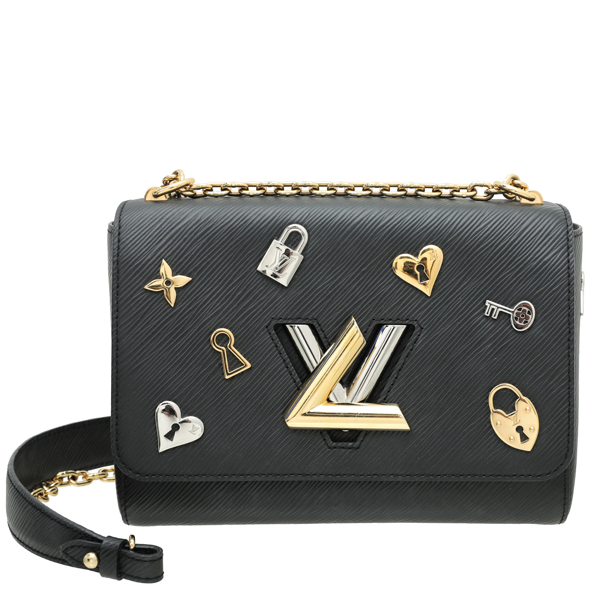 Louis Vuitton LV Twist MM pillow Black Leather ref.405271 - Joli Closet