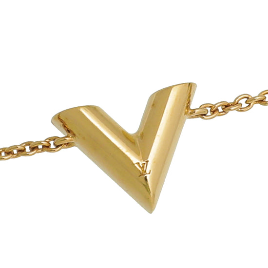 Louis Vuitton Gold Finish Essential V Bracelet