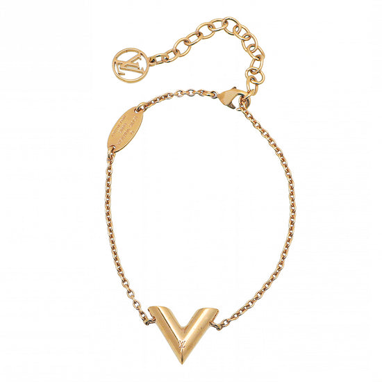 Louis Vuitton Gold Tone Essential V Bracelet