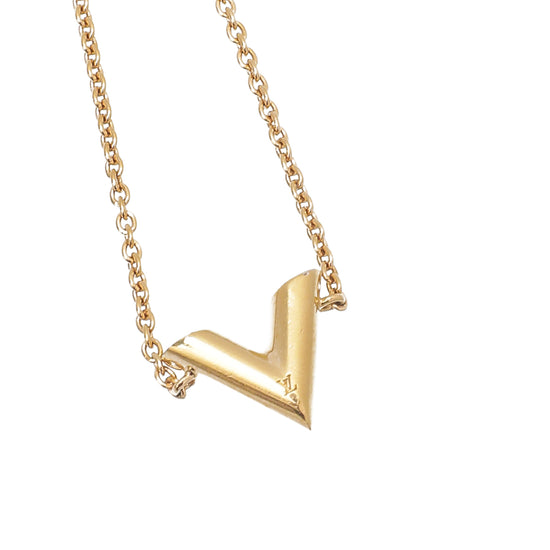 Gold Louis Vuitton Collier Essential V Necklace  Designer Revival