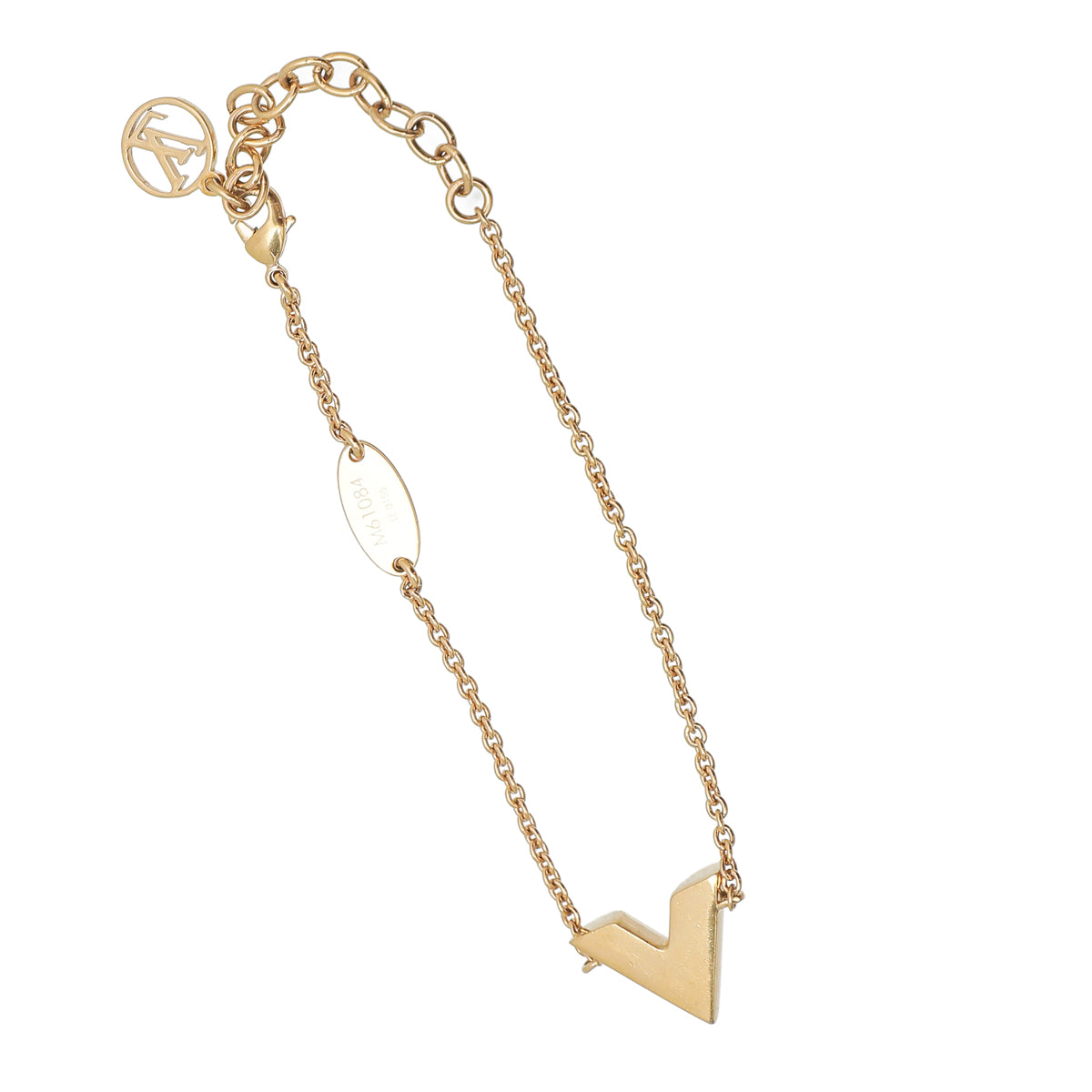 Louis Vuitton Essential V Bracelet Crystal Embellished Metal Gold 21971893