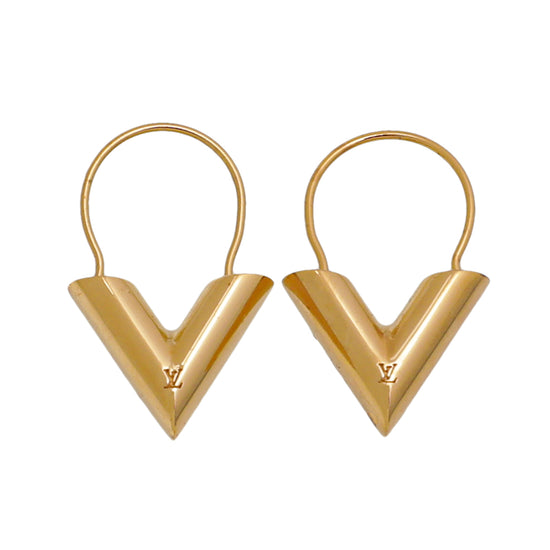 LOUIS VUITTON earring M61088 Hoop Earring Essential V Gold Plated
