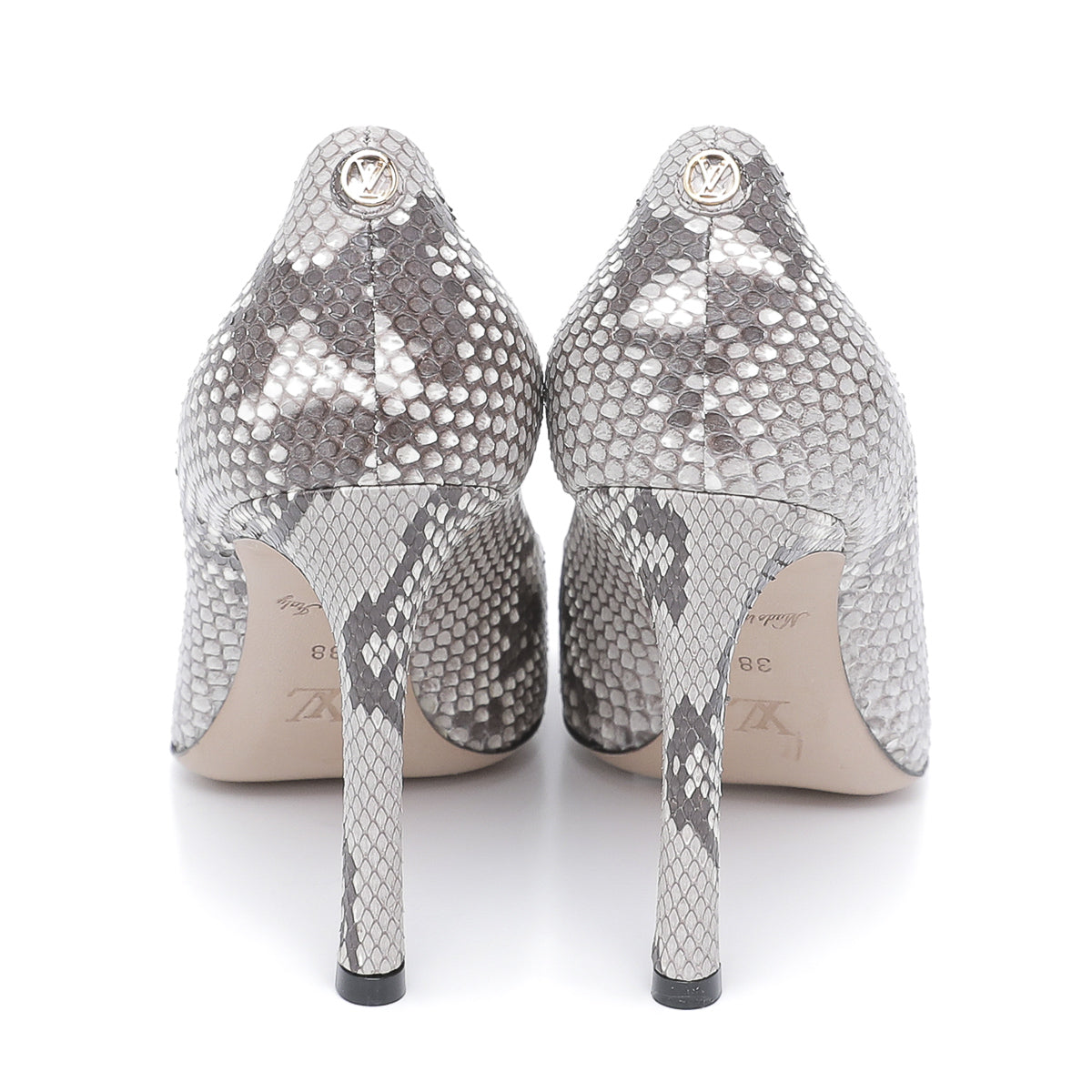 Louis Vuitton Bicolor Eyeline Python Pointed Pumps 38-Louis Vuitton-THE CLOSET