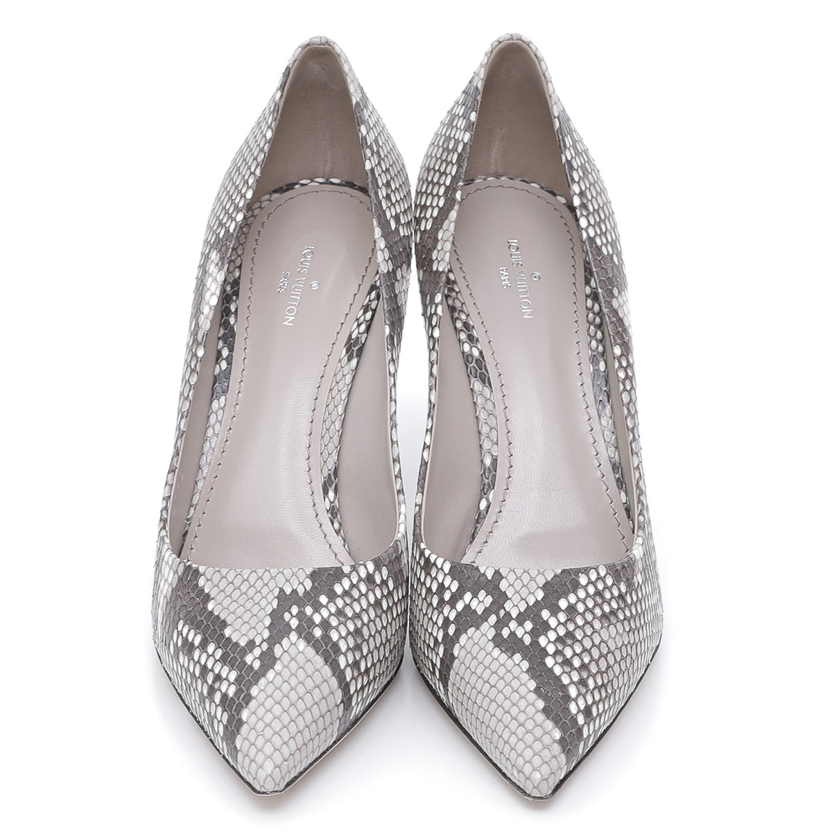 Louis Vuitton Bicolor Eyeline Python Pointed Pumps 38-Louis Vuitton-THE CLOSET