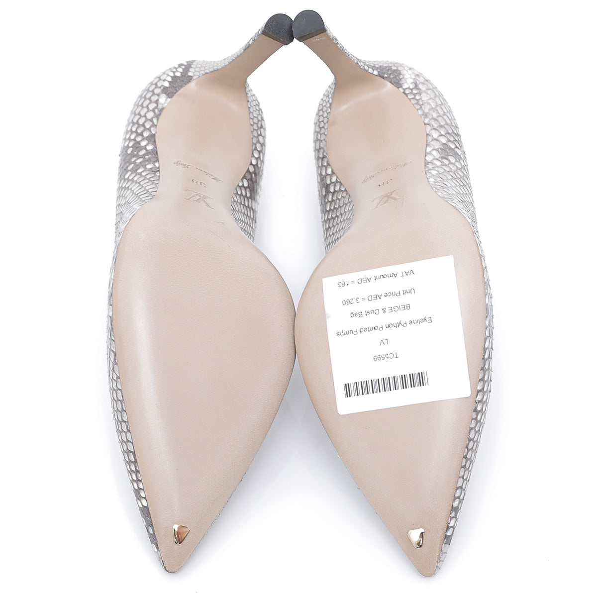 Louis Vuitton Bicolor Eyeline Python Pointed Pumps 38-Louis Vuitton-THE CLOSET