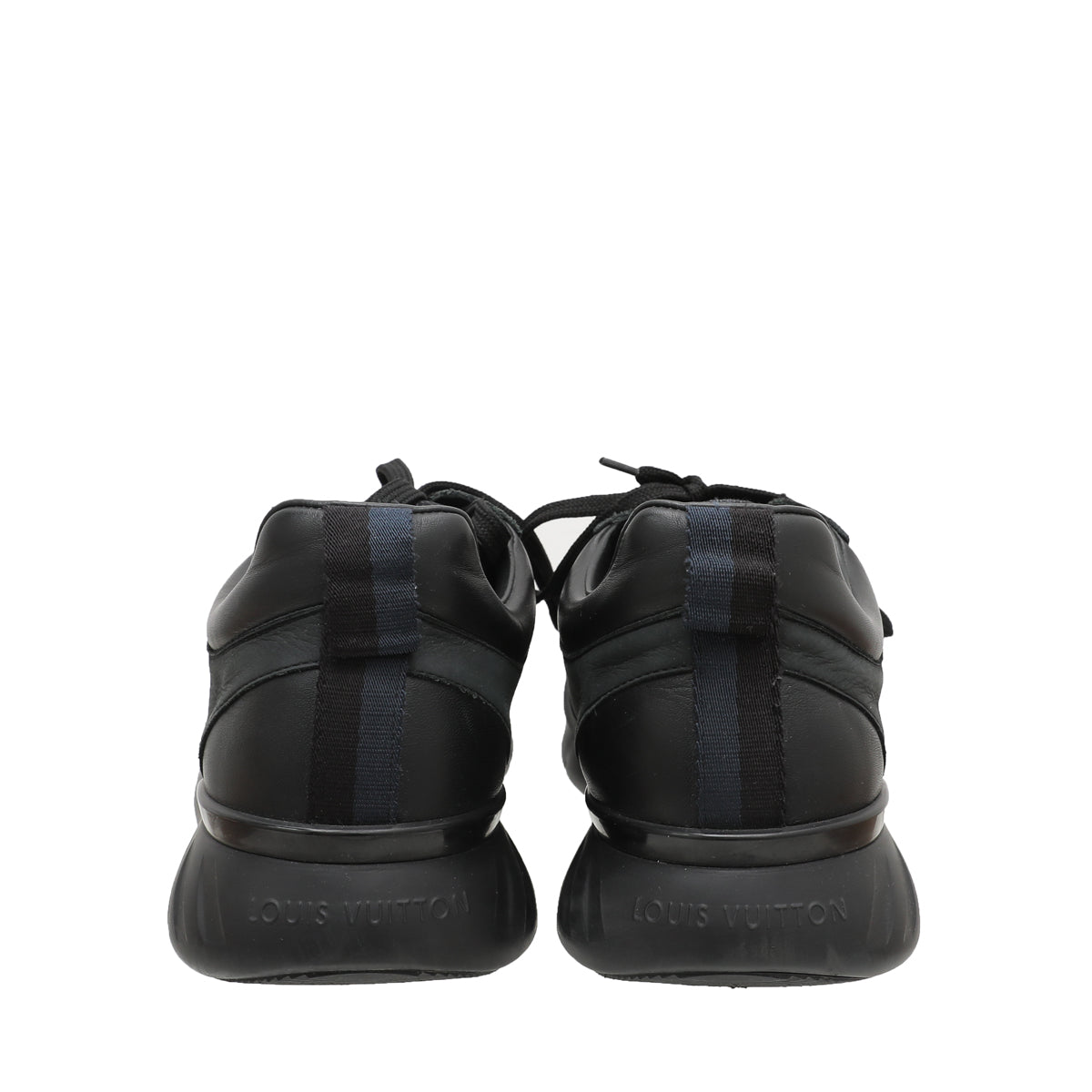 Louis Vuitton Black/Green Leather and Nylon Fastlane Sneakers Size