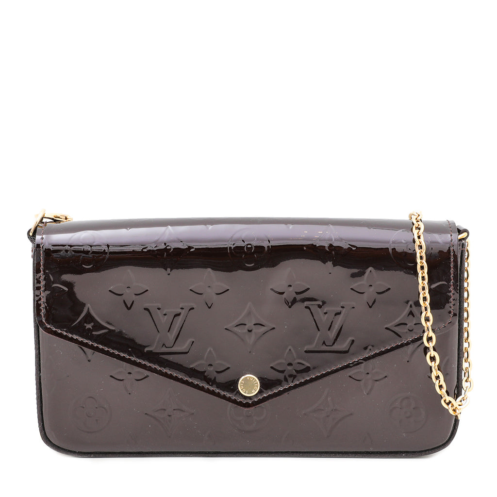 Louis Vuitton Pochette Felicie Monogram Vernis Amarante in Patent Leather  with Gold-tone - US