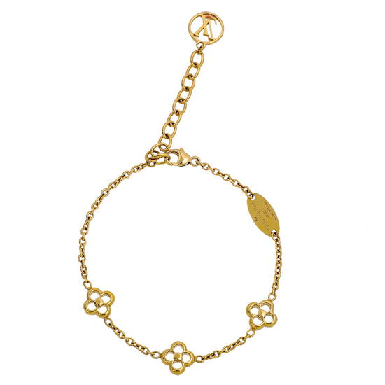 Louis Vuitton Flower Full Gold Tone Bracelet Louis Vuitton
