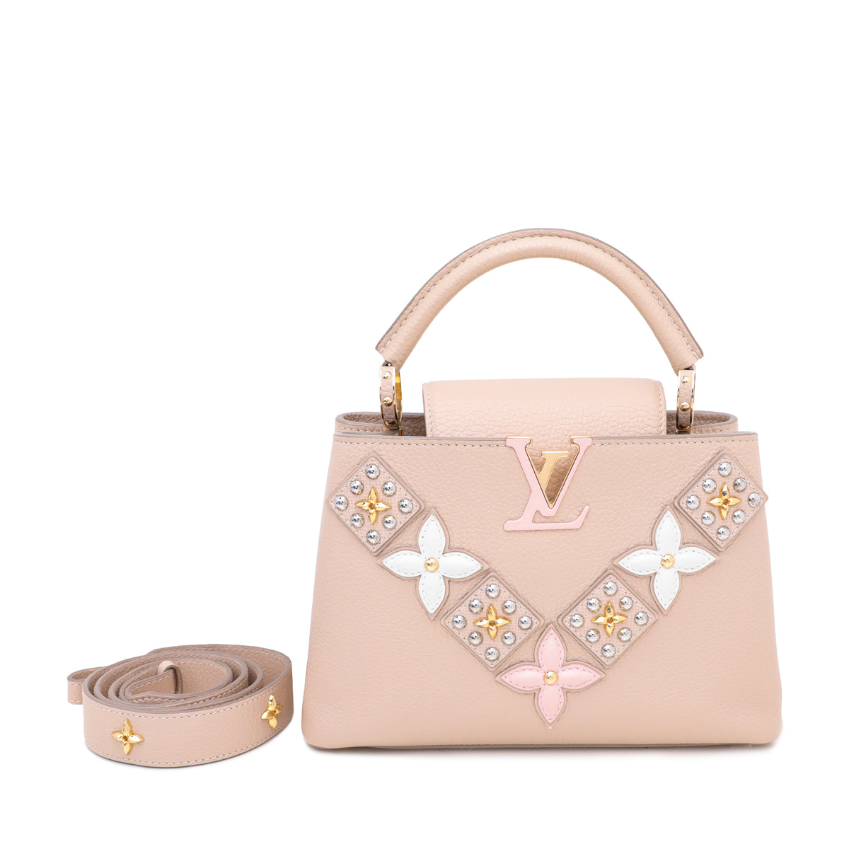 Louis Vuitton Beige Flower Smile Capucines BB Bag-Louis Vuitton-THE CLOSET