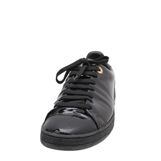 Louis Vuitton Black Leather Front Row Line Sneakers Size 38 Louis Vuitton