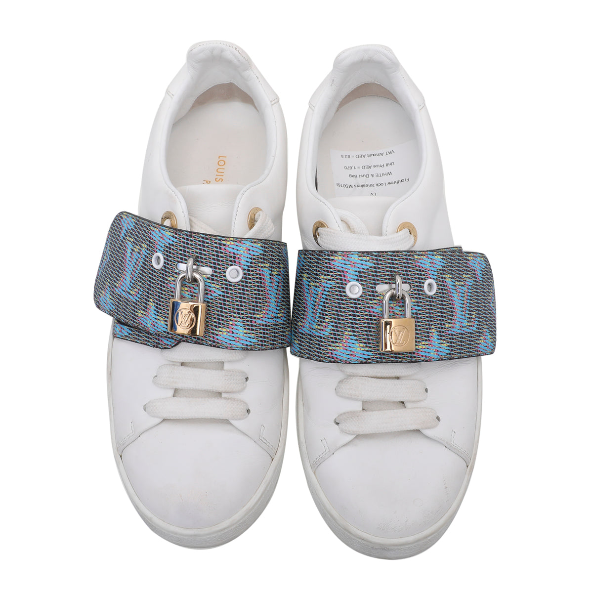 Louis Vuitton White Frontrow Lock Sneakers 35-Louis Vuitton-THE CLOSET