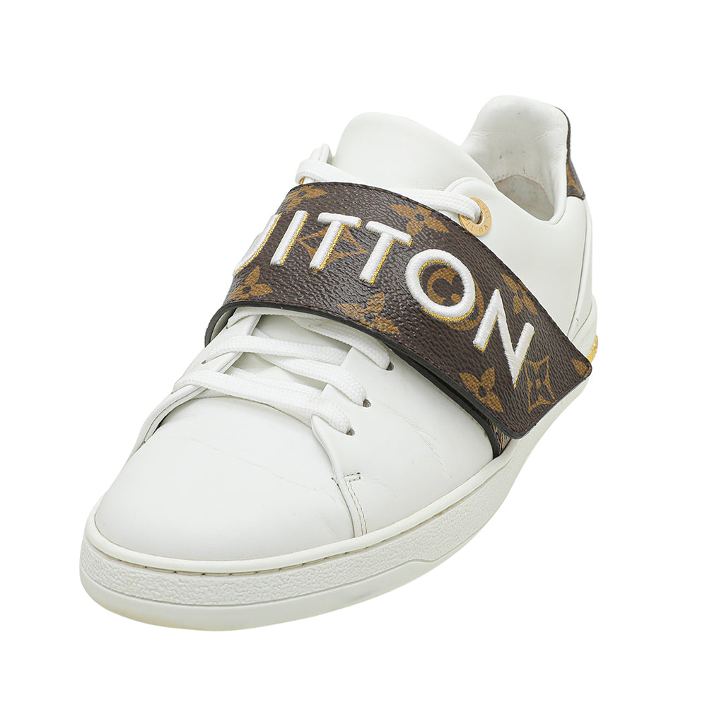 Louis Vuitton White Monogram Frontrow Logo Sneakers 37.5-Louis Vuitton-THE CLOSET