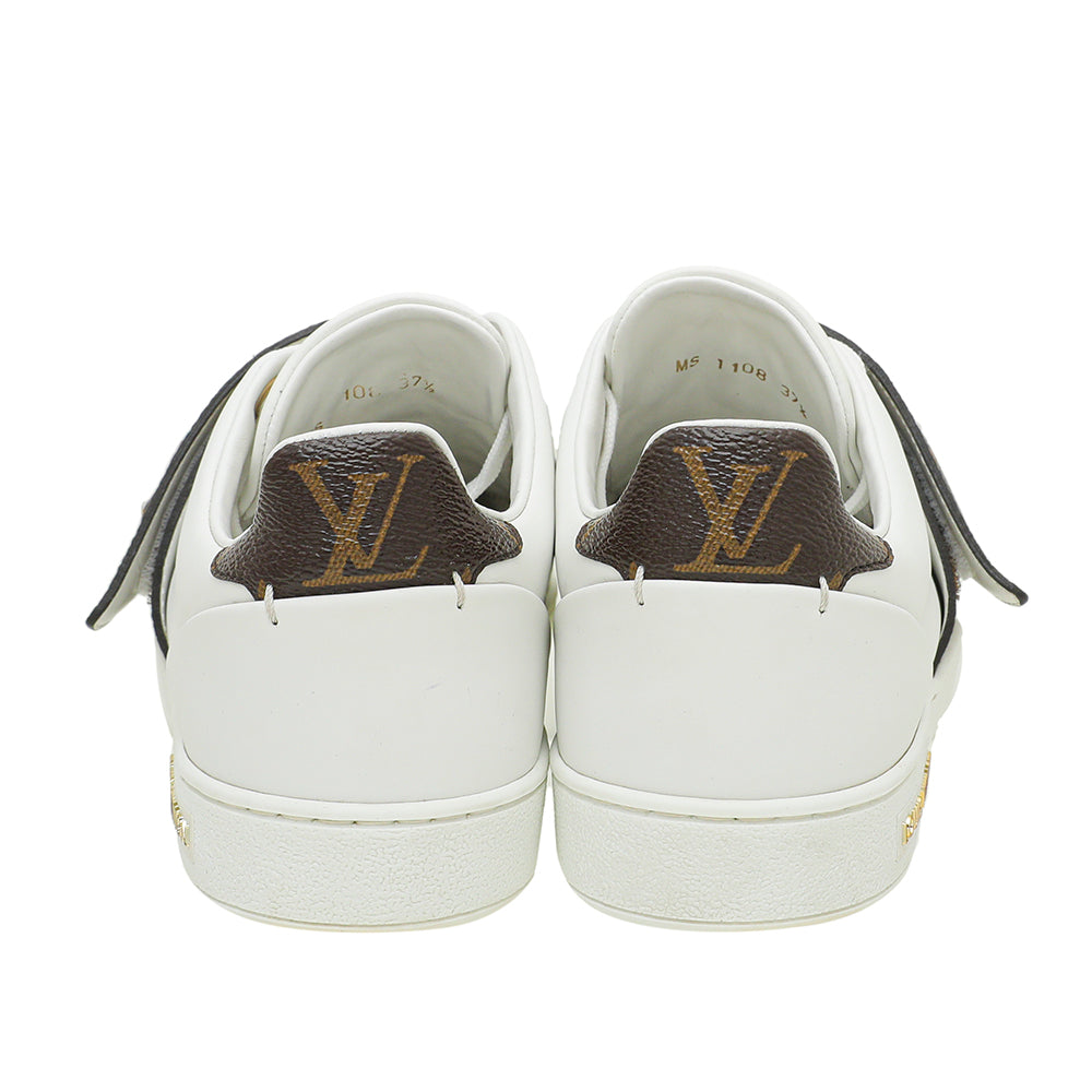 Louis Vuitton LV Logo Monogram White Front Row Lock Leather