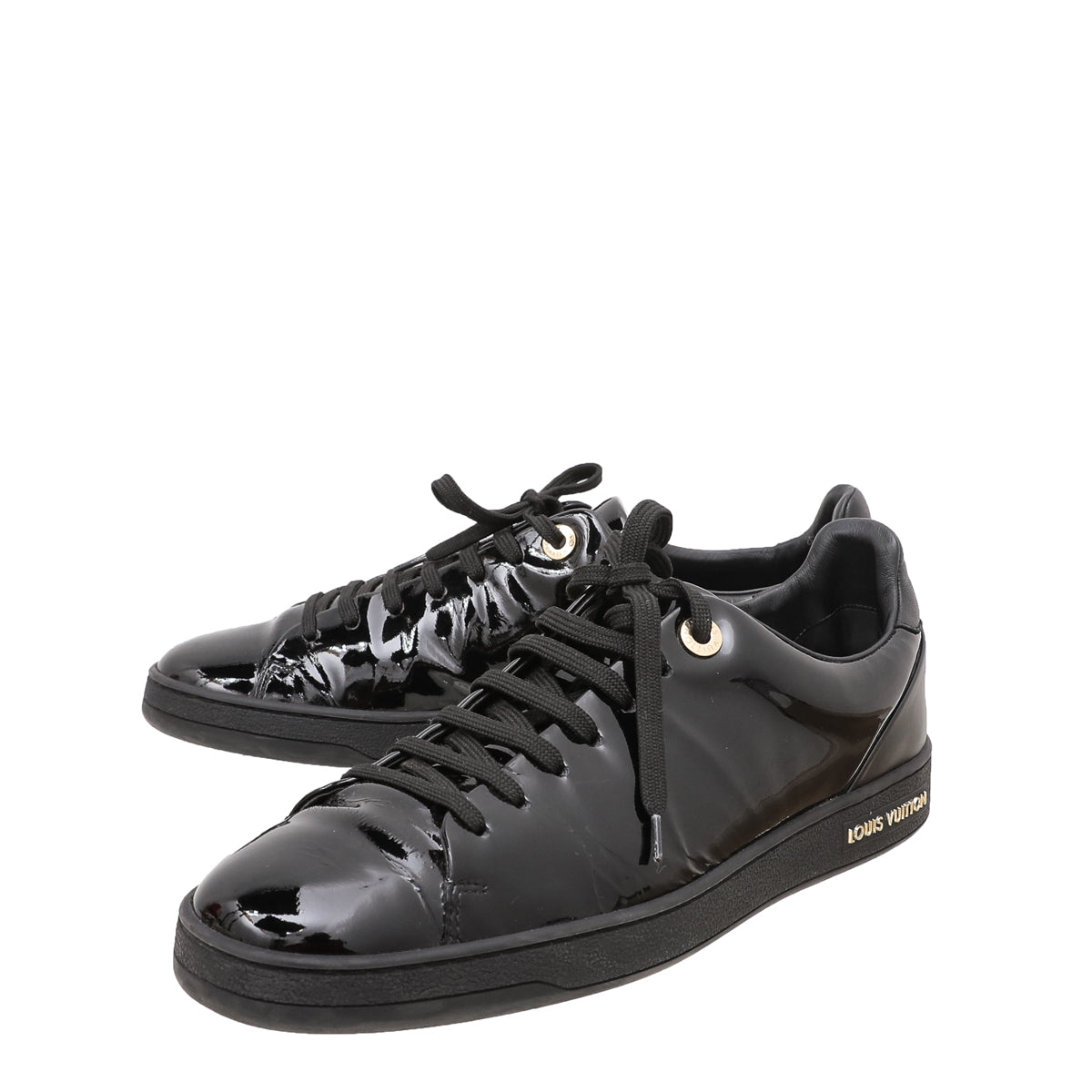 Louis Vuitton Black Leather FRONTROW Sneakers Size 38