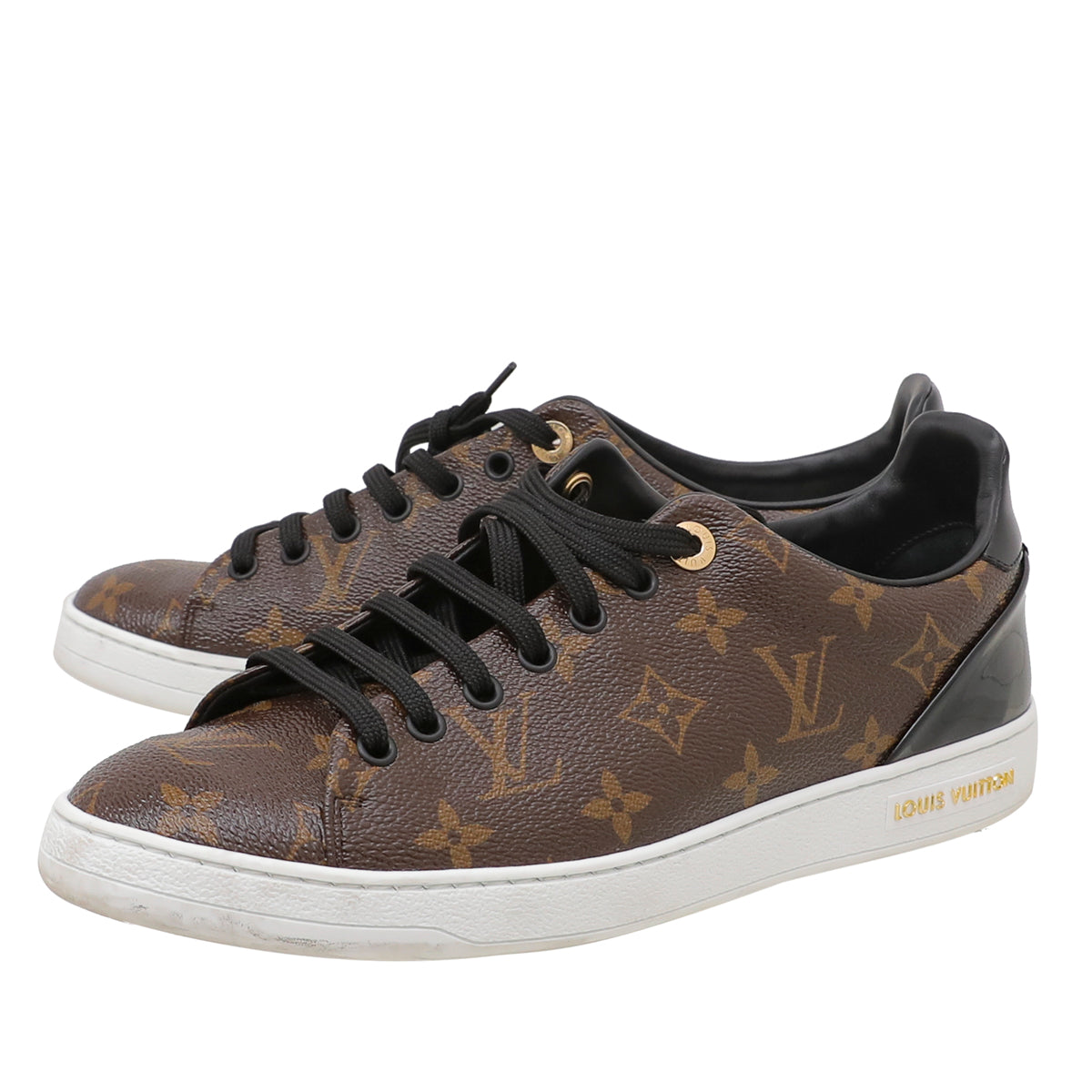 Louis Vuitton Monogram Black Frontrow Sneakers 41-Louis Vuitton-THE CLOSET