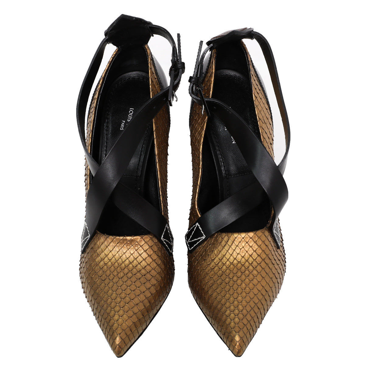 Louis Vuitton Bicolor Python Gamble Diva Pump 38-Louis Vuitton-THE CLOSET