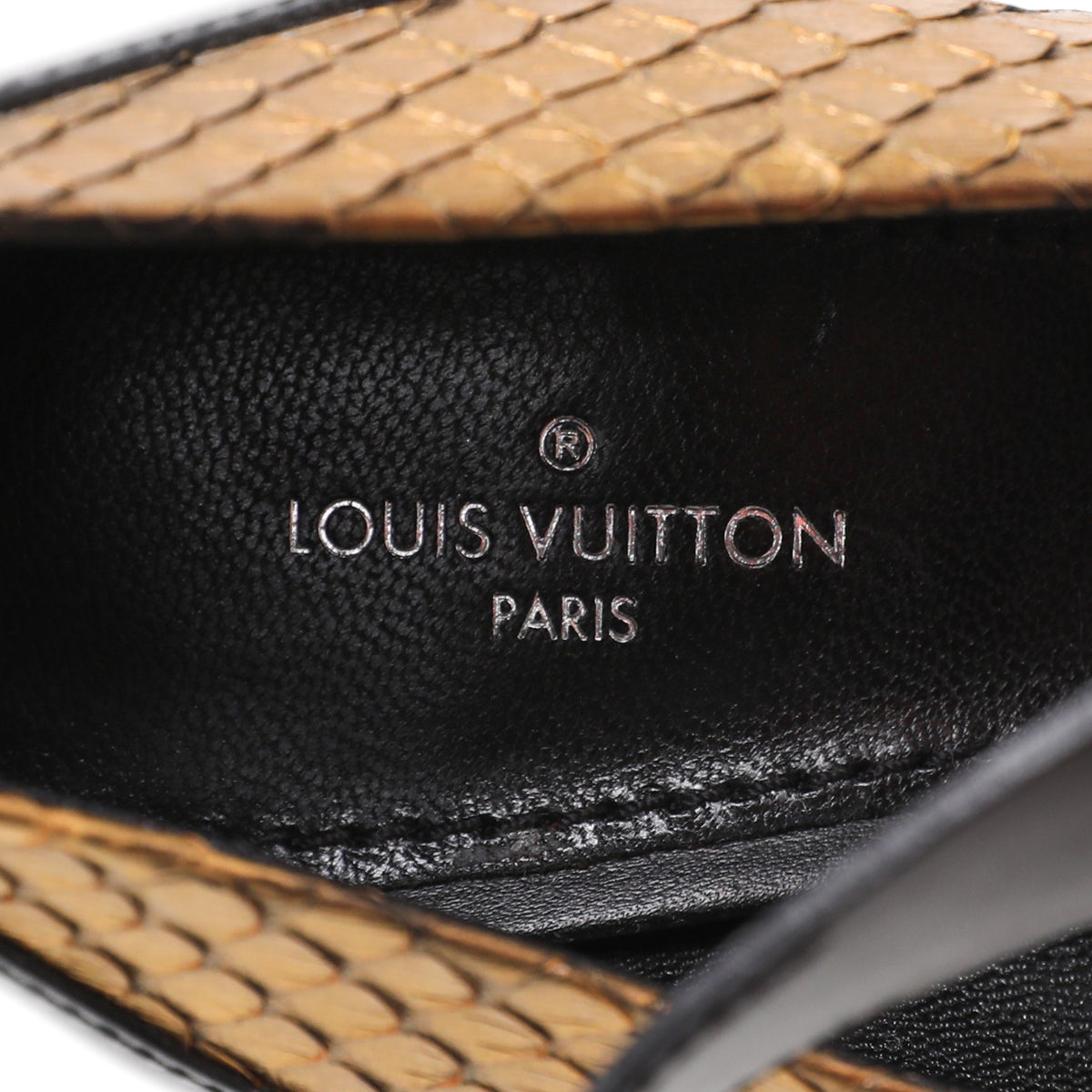 Louis Vuitton Bicolor Python Gamble Diva Pump 38