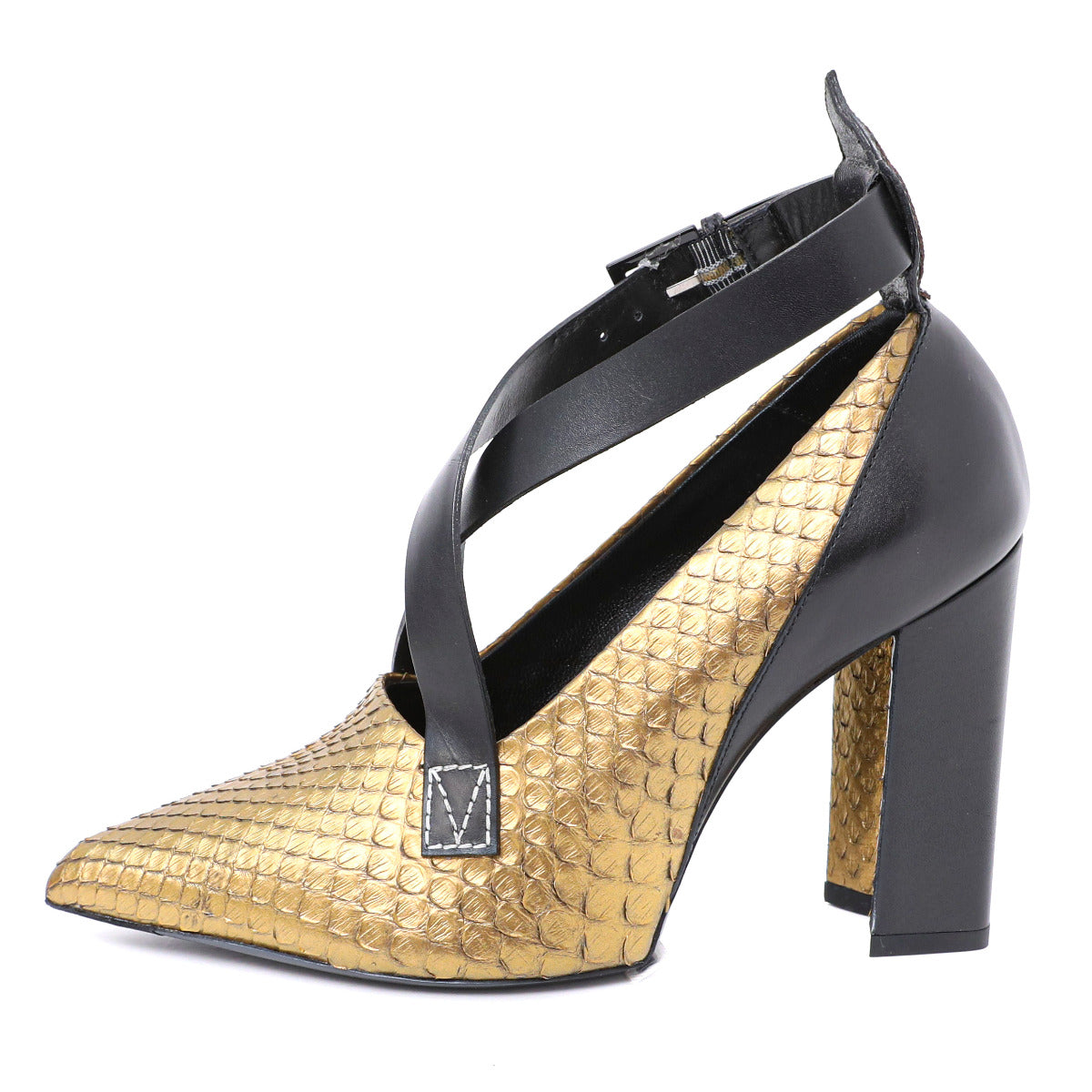 Louis Vuitton Bicolor Gamble Diva Python Pump 38-Louis Vuitton-THE CLOSET
