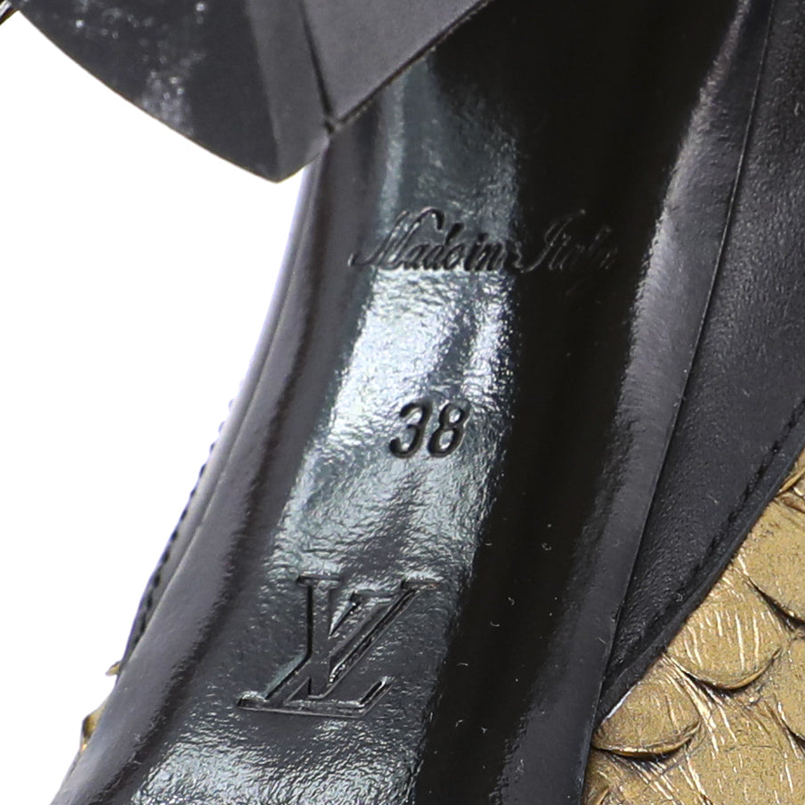 Louis Vuitton Bicolor Gamble Diva Python Pump 38-Louis Vuitton-THE CLOSET