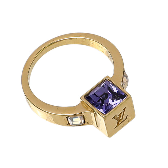 Louis Vuitton Purple / Gold Plated Collar Gamble Ring M65099 - YH00619
