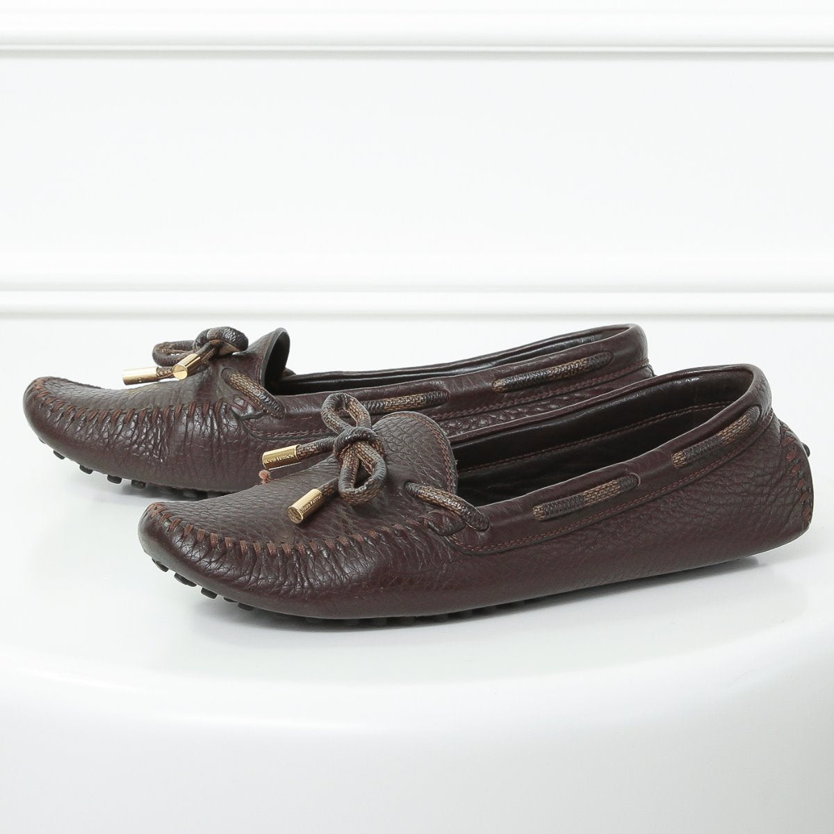 Louis Vuitton Ebene Gloria Loafers 37.5-Louis Vuitton-THE CLOSET