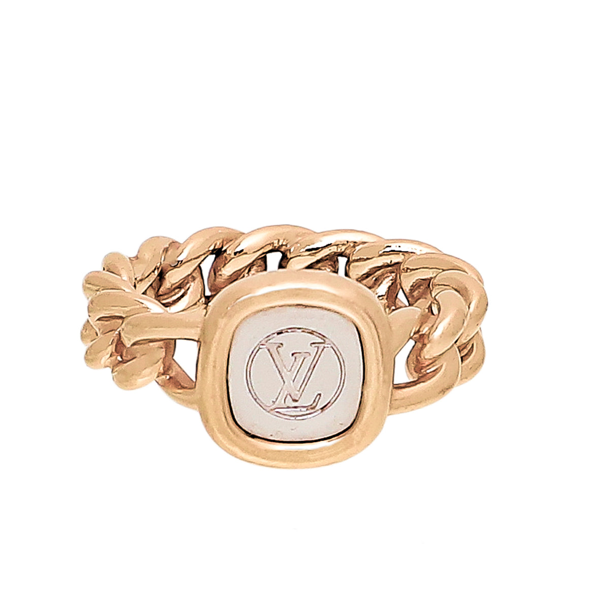 Louis Vuitton Gold Tone ID Ring 5