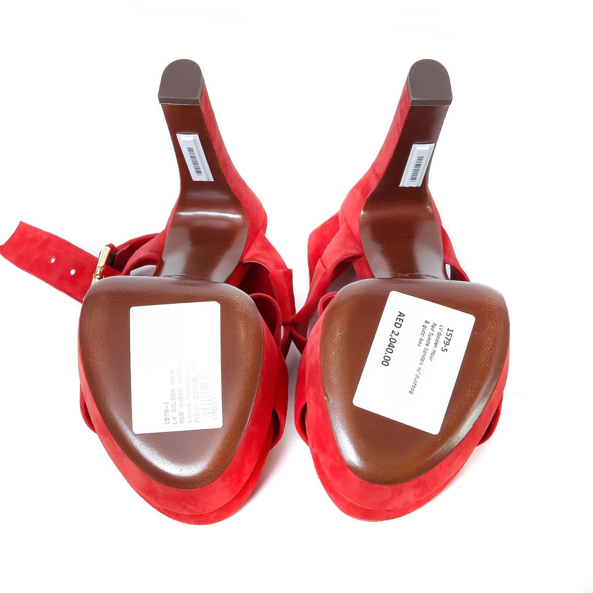 Louis Vuitton Red Golden Hour Suede Sandals Size 40-Louis Vuitton-THE CLOSET