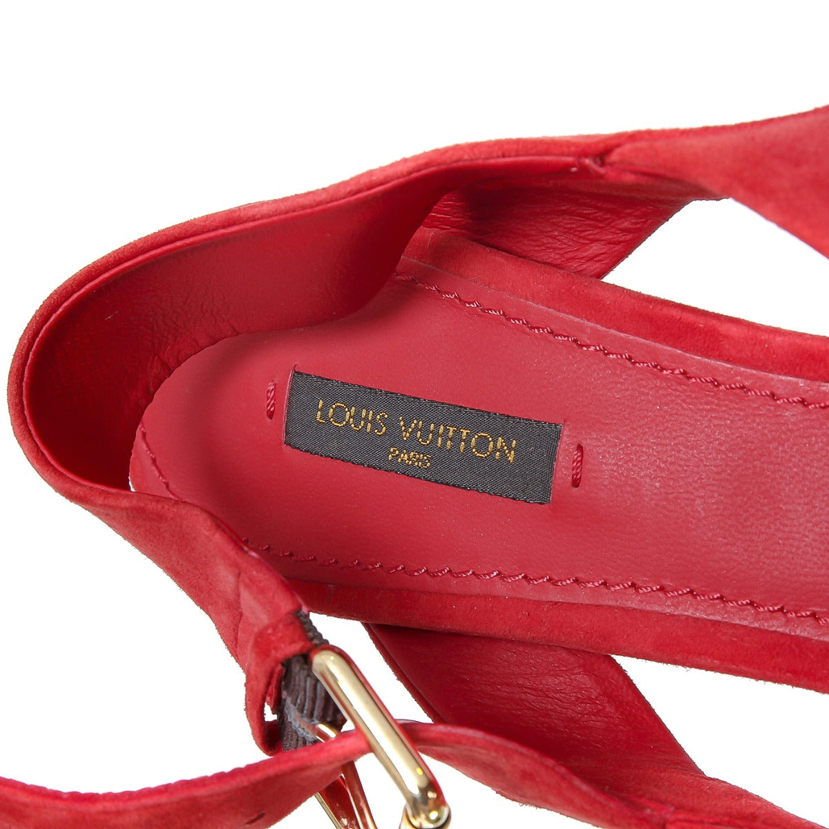 Louis Vuitton Red Golden Hour Suede Sandals Size 40-Louis Vuitton-THE CLOSET