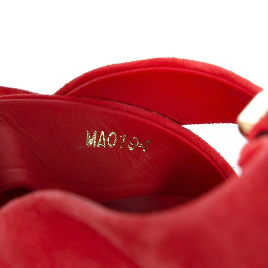 Louis Vuitton Red Golden Hour Suede Sandals Size 40 – The Closet