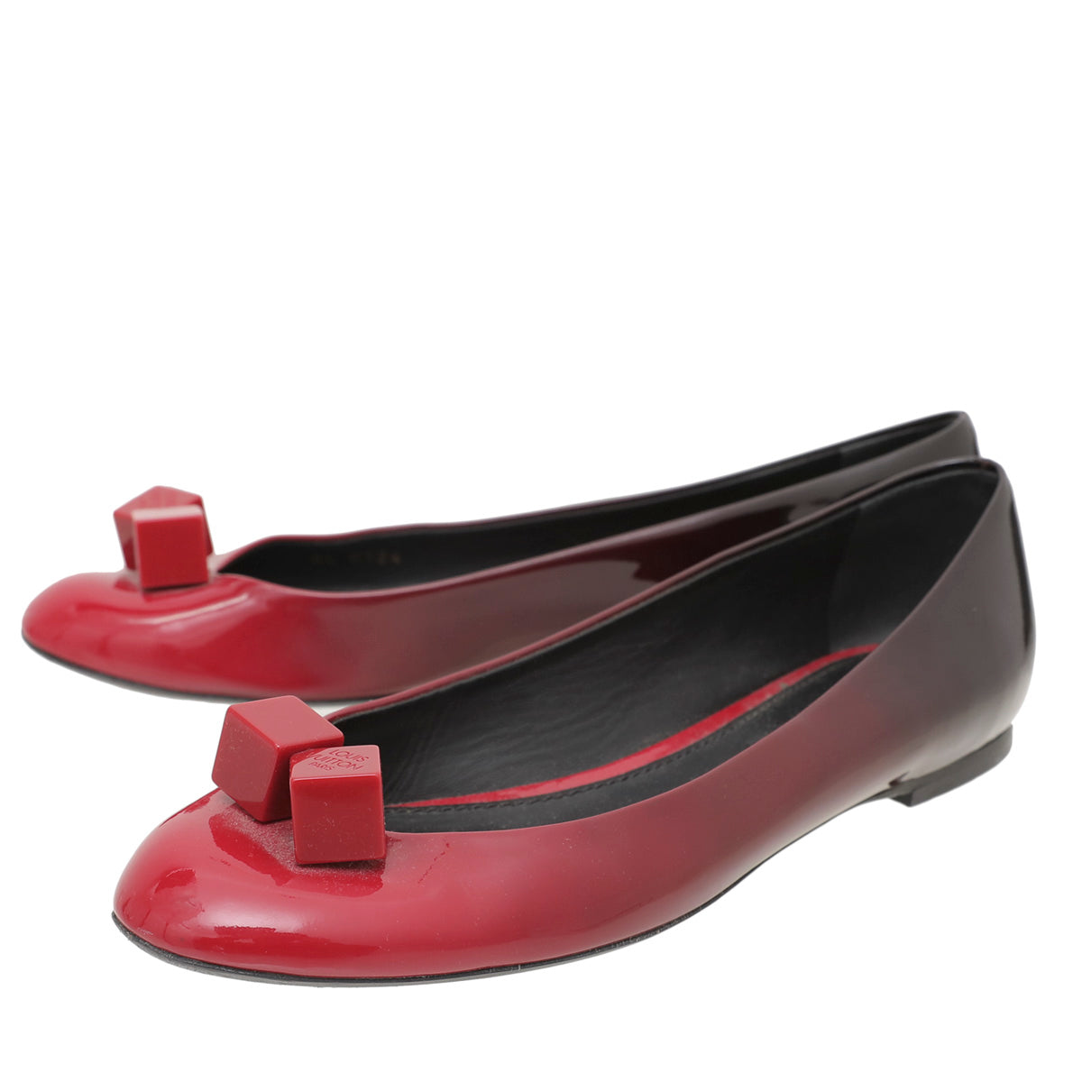 Louis Vuitton Black Red Gossip Ballerina Flats 38.5-Louis Vuitton-THE CLOSET