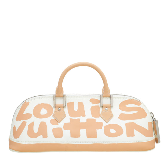 Alma graffiti leather handbag Louis Vuitton Beige in Leather - 35908932