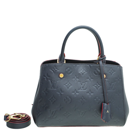Louis Vuitton Marine Rouge Monogram Empreinte leather 'Sac Montagne BB' Tote  Shoulder Bag Schultertasche Sac Navy