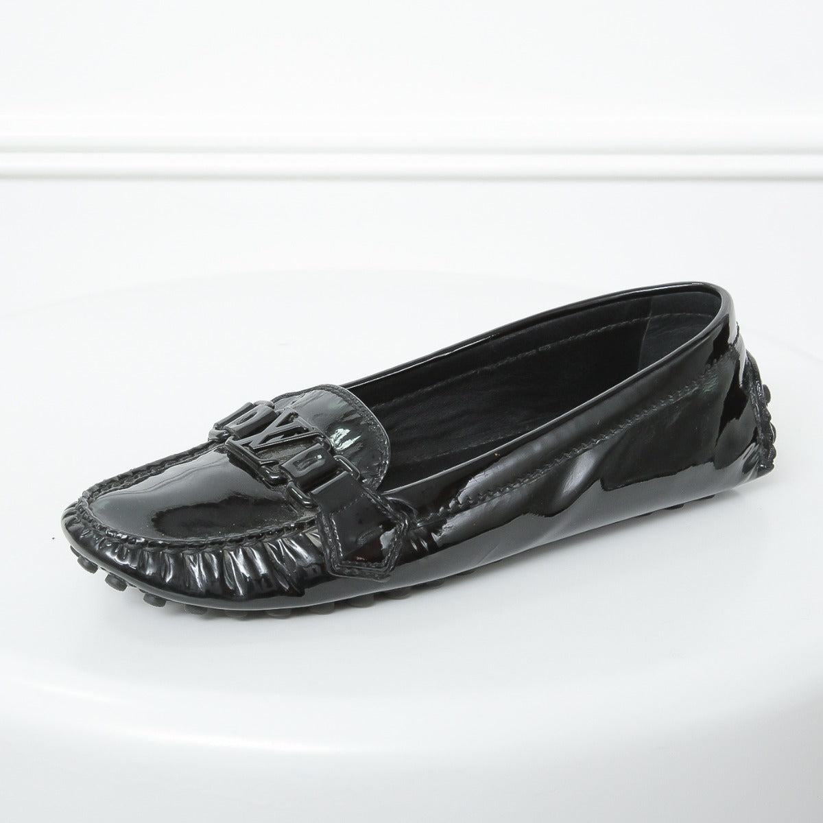 Louis Vuitton Black Initial Loafers 37 1-2-Louis Vuitton-THE CLOSET