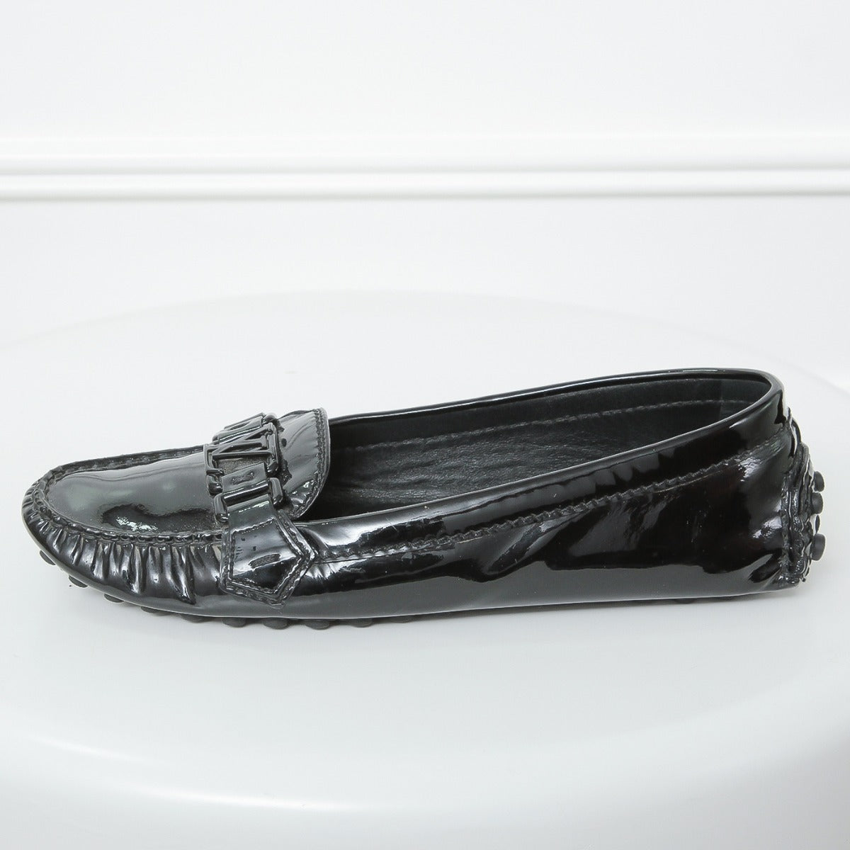 Louis Vuitton Black Initial Loafers 37 1-2-Louis Vuitton-THE CLOSET