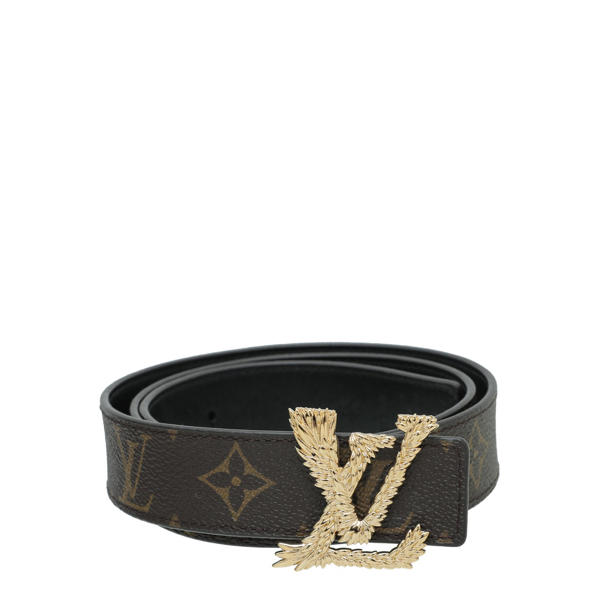 Louis Vuitton Monogram Black Initial Reversible Belt 34-Louis Vuitton-THE CLOSET